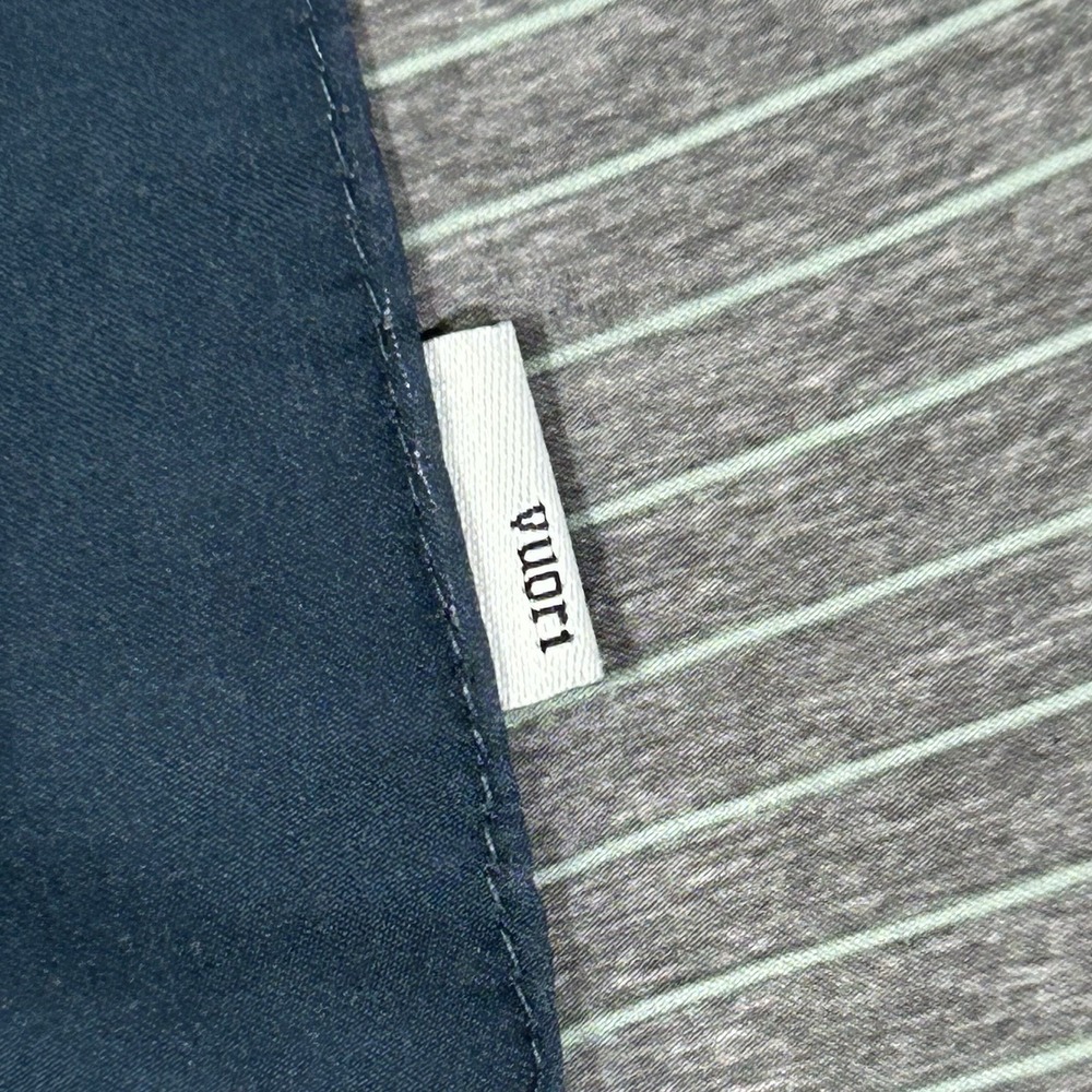 Vuori Trail Shorts 2.0 6" Mens L Blue Gray Striped Lined Athletic Performance - Picture 4 of 15